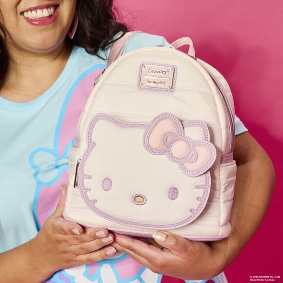 Sanrio Exclusive Hello Kitty Quilted Texture Mini Backpack NWT - Picture 5 of 6